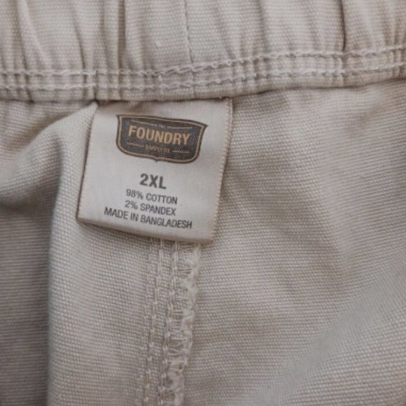 Foundry Everyday Casual Comfort Stretch Pale Khaki mens Belted Shorts Size 2XL - Picture 6 of 7